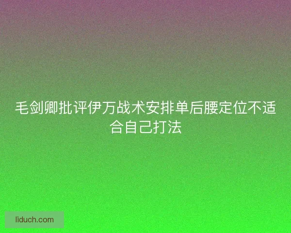 毛剑卿批评伊万战术安排单后腰定位不适合自己打法